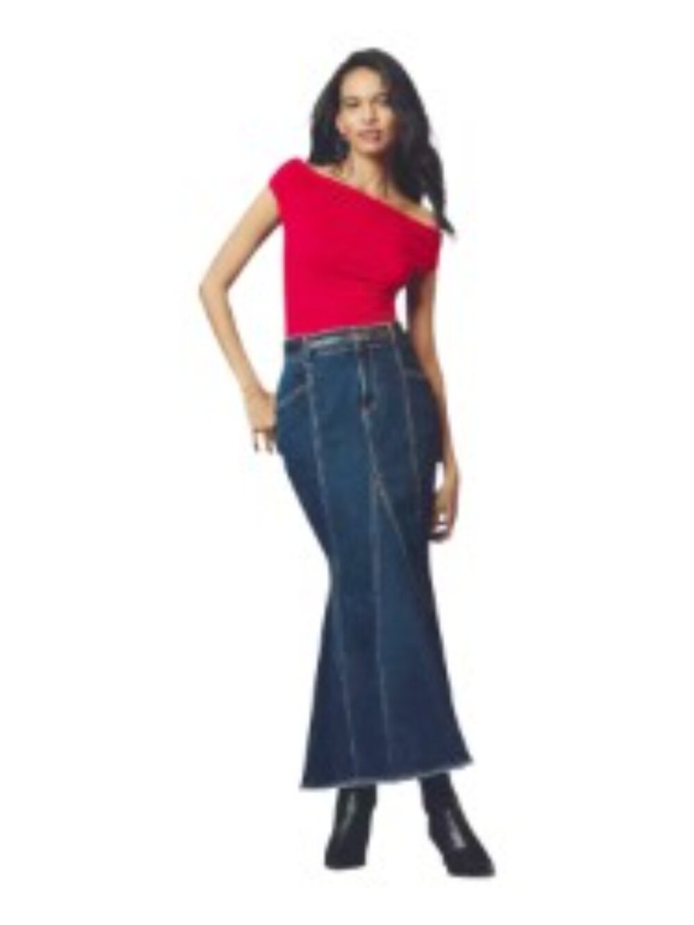 Anthropologie- Pilcro Fluted Denim Maxi Skirt 2